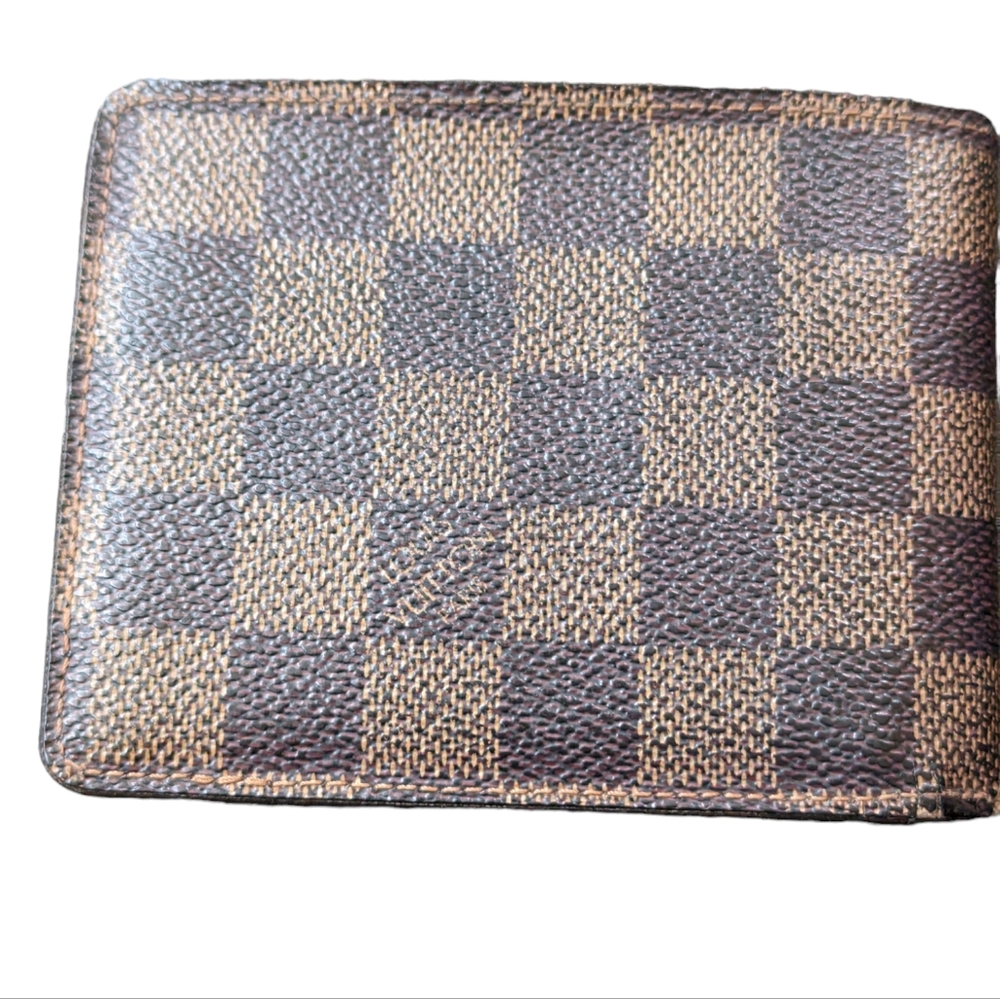 Louis Vuitton Portefeuille Marco Bifold Wallet Damier Ebene Canvas Brown Check - Picture 2 of 12